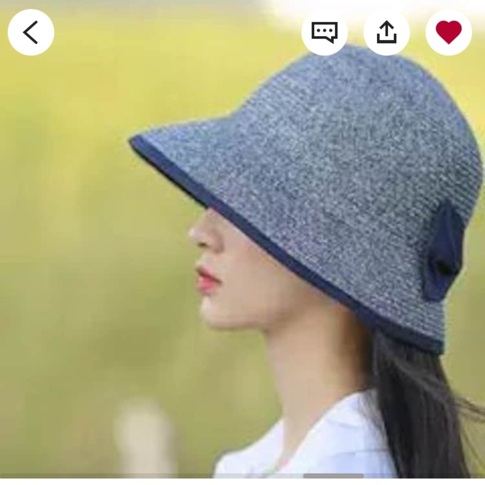 👒 ETSY navy straw Sun hat